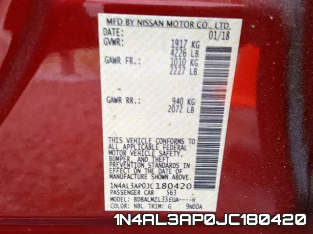 1N4AL3AP0JC180420 фото 2
