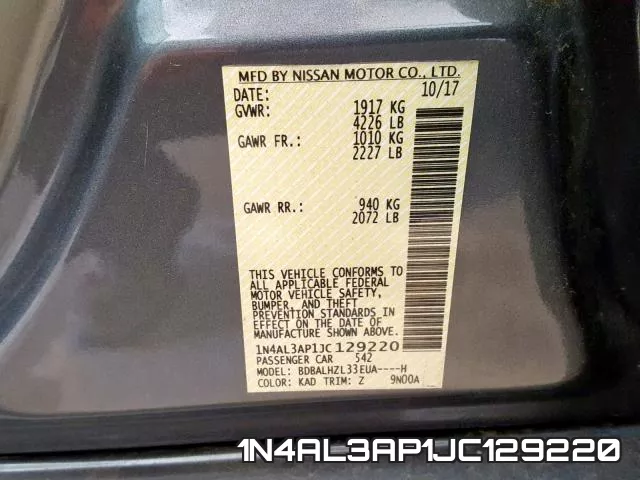 1N4AL3AP1JC129220 фото 2