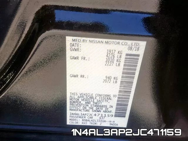 1N4AL3AP2JC471159 фото 2