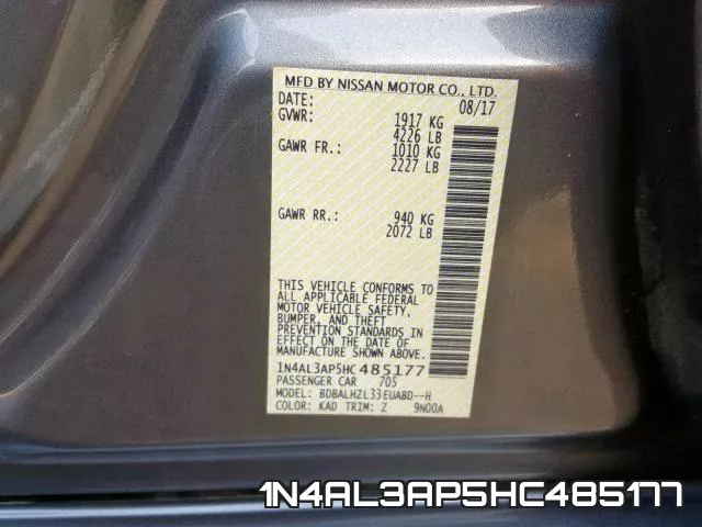 1N4AL3AP5HC485177 фото 2