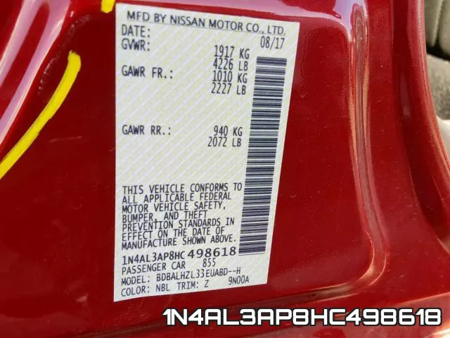 1N4AL3AP8HC498618 фото 2