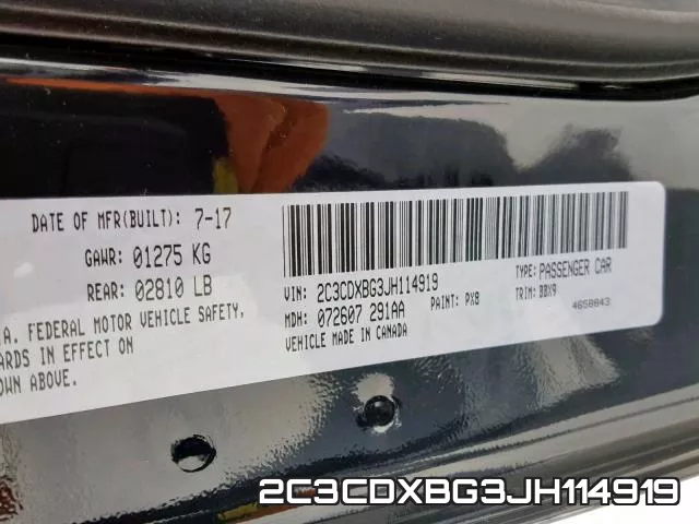 2C3CDXBG3JH114919 фото 2