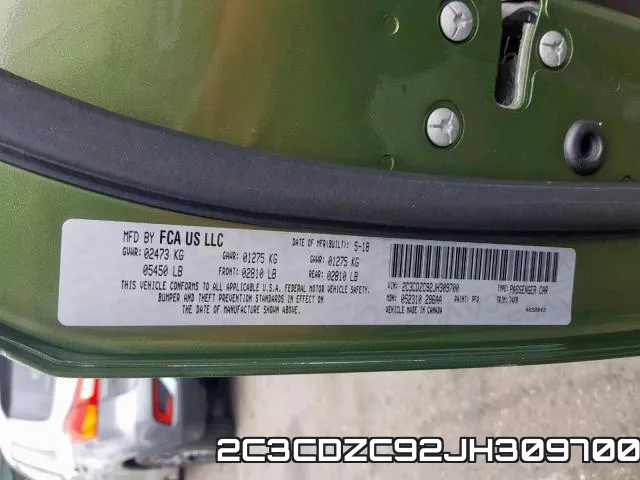 2C3CDZC92JH309700 фото 2