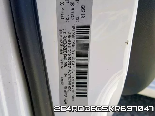 2C4RDGEG5KR637047 фото 2