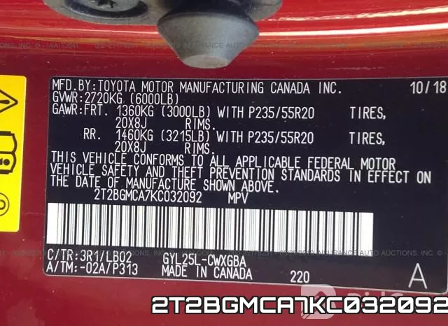 2T2BGMCA7KC032092 фото 10