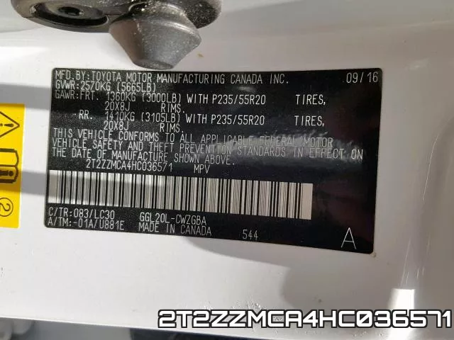 2T2ZZMCA4HC036571 фото 2