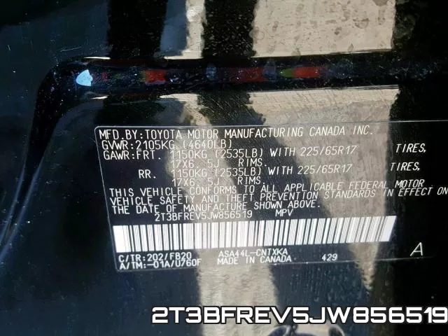 2T3BFREV5JW856519 фото 2