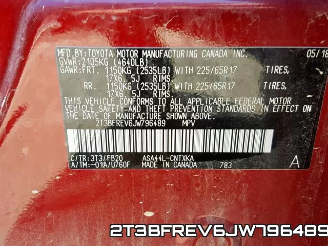 2T3BFREV6JW796489 фото 2