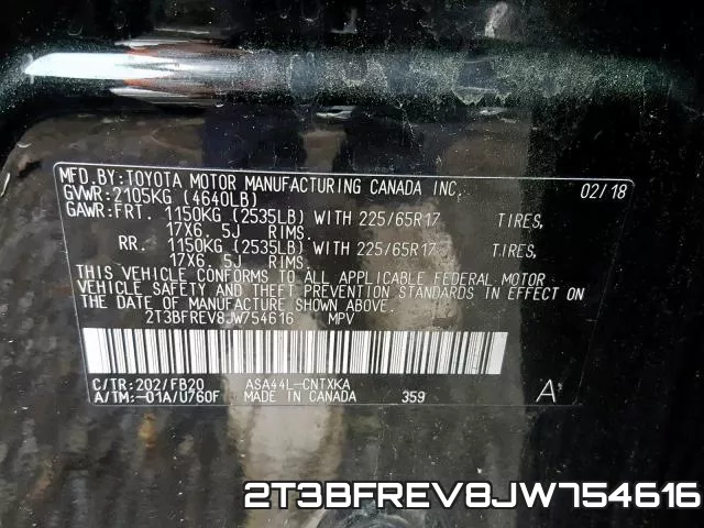 2T3BFREV8JW754616 фото 2