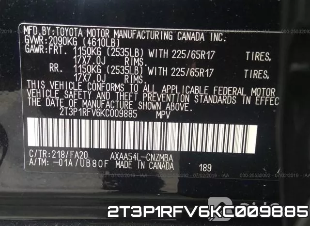 2T3P1RFV6KC009885 фото 10