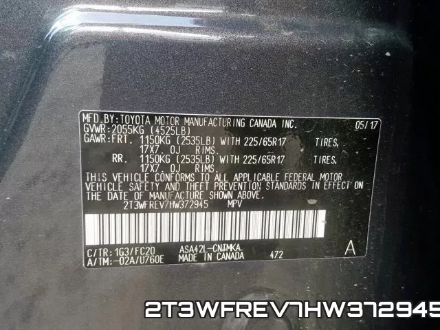 2T3WFREV7HW372945 фото 2