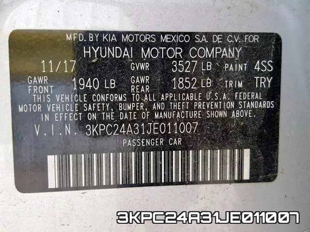 3KPC24A31JE011007 фото 2