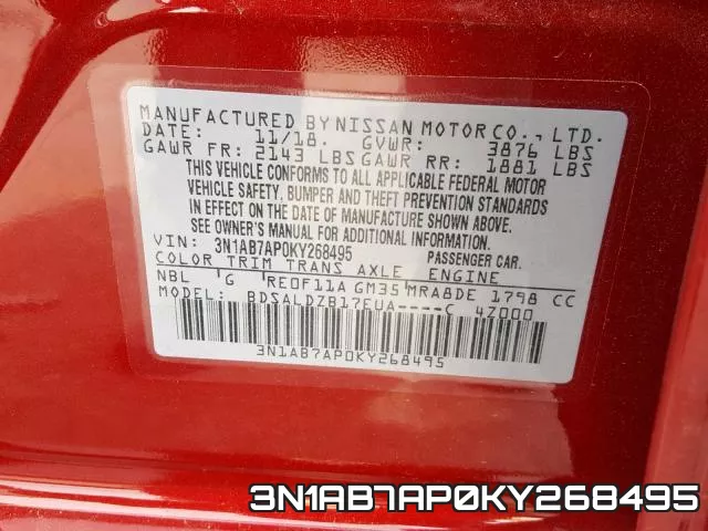 3N1AB7AP0KY268495 фото 2