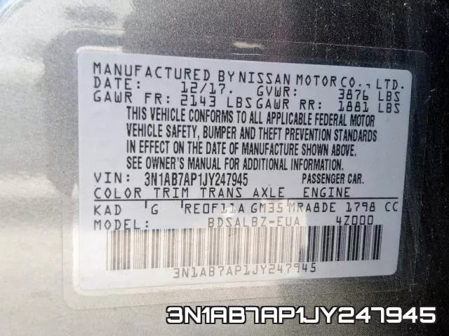 3N1AB7AP1JY247945 фото 2