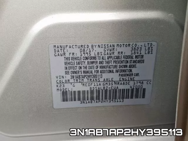 3N1AB7AP2HY395113 фото 2