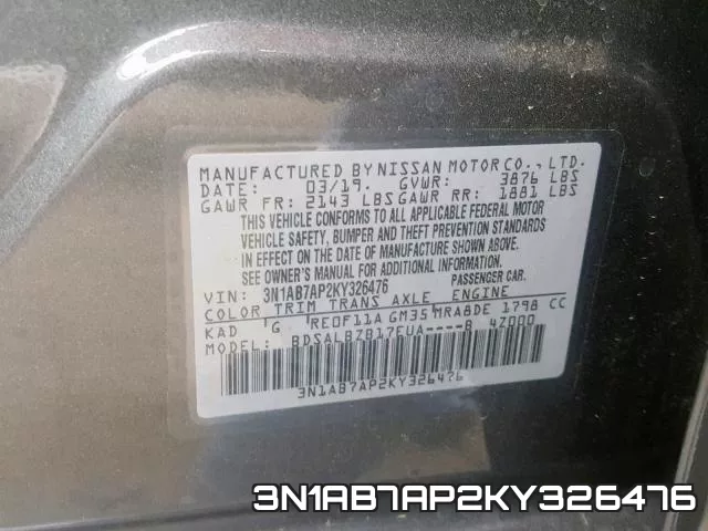3N1AB7AP2KY326476 фото 2