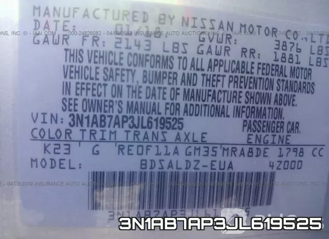 3N1AB7AP3JL619525 фото 10