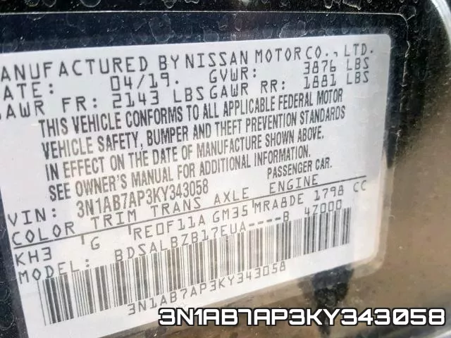 3N1AB7AP3KY343058 фото 2