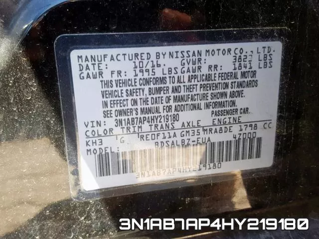 3N1AB7AP4HY219180 фото 2
