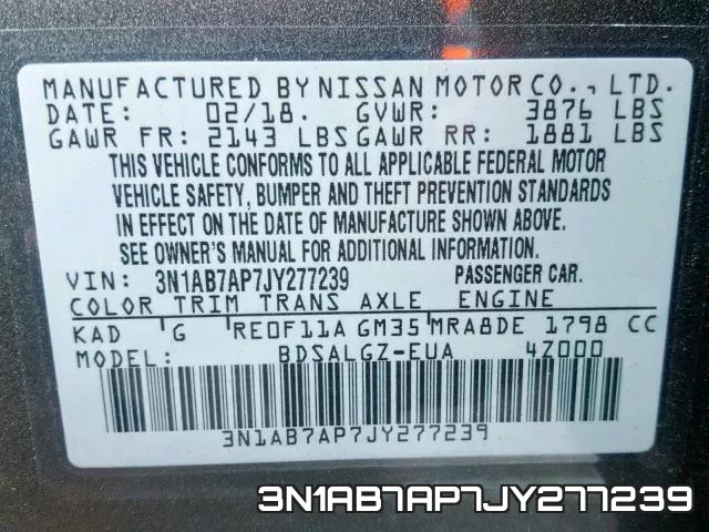 3N1AB7AP7JY277239 фото 2