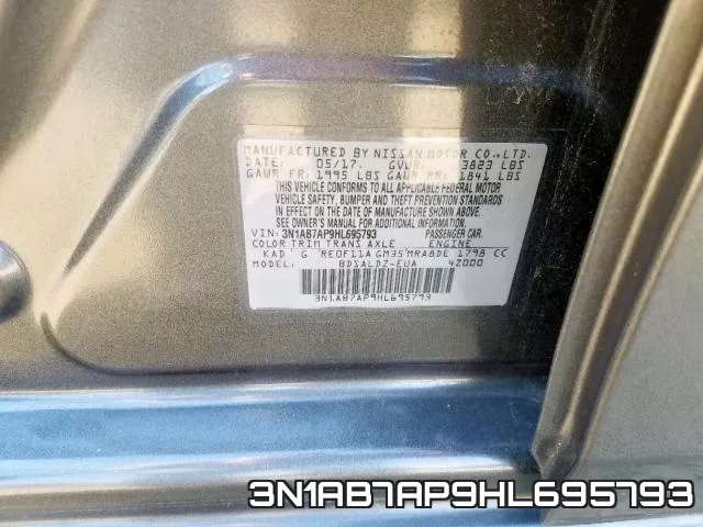 3N1AB7AP9HL695793 фото 2