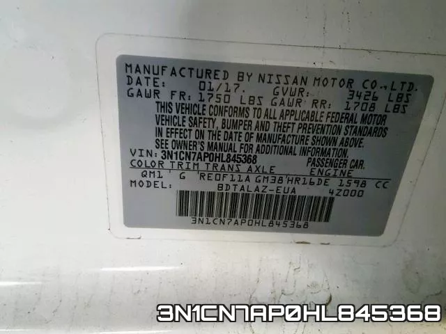 3N1CN7AP0HL845368 фото 2