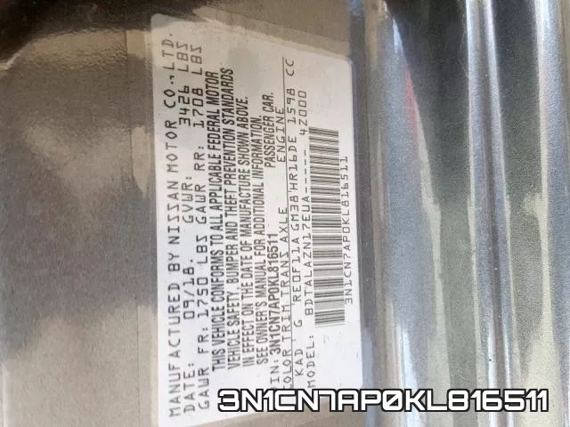 3N1CN7AP0KL816511 фото 2