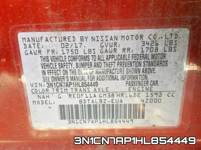 3N1CN7AP1HL854449 фото 2