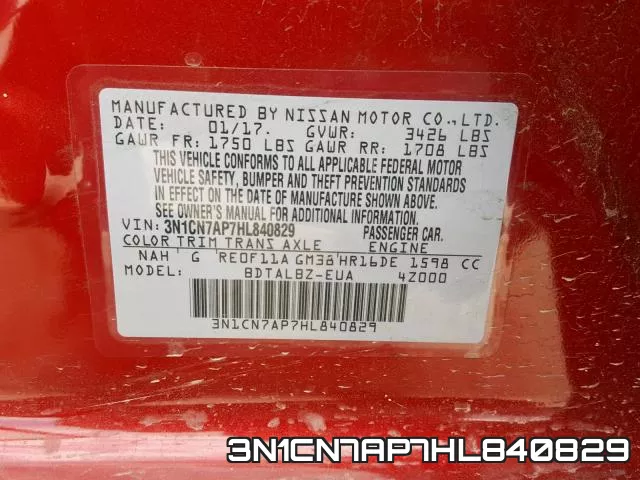 3N1CN7AP7HL840829 фото 2