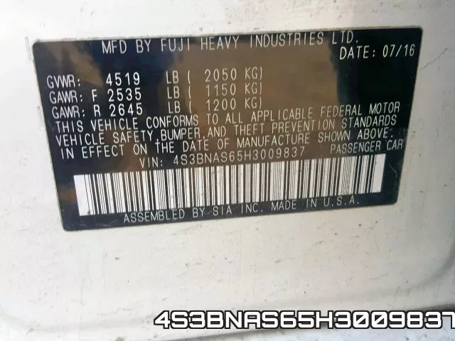 4S3BNAS65H3009837 фото 2