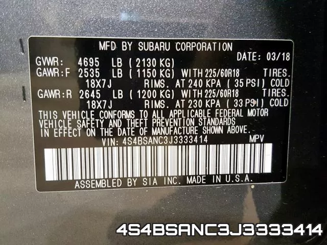 4S4BSANC3J3333414 фото 2