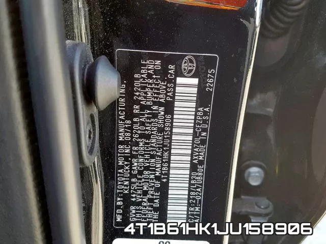 4T1B61HK1JU158906 фото 2
