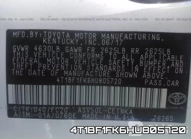 4T1BF1FK6HU805720 фото 10