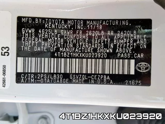 4T1BZ1HKXKU023920 фото 2