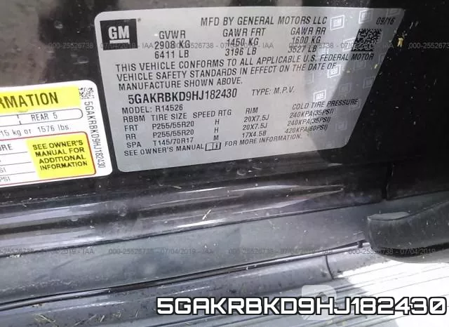 5GAKRBKD9HJ182430 фото 10