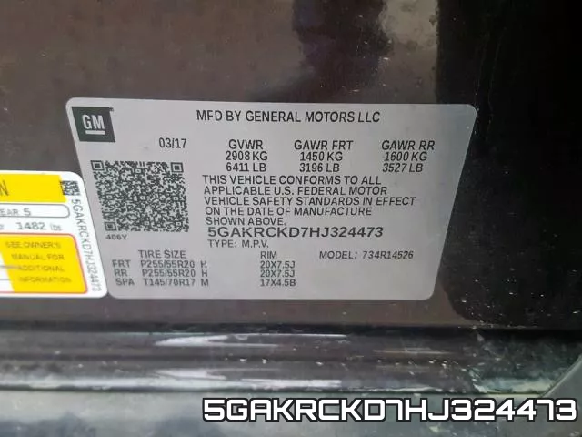 5GAKRCKD7HJ324473 фото 2