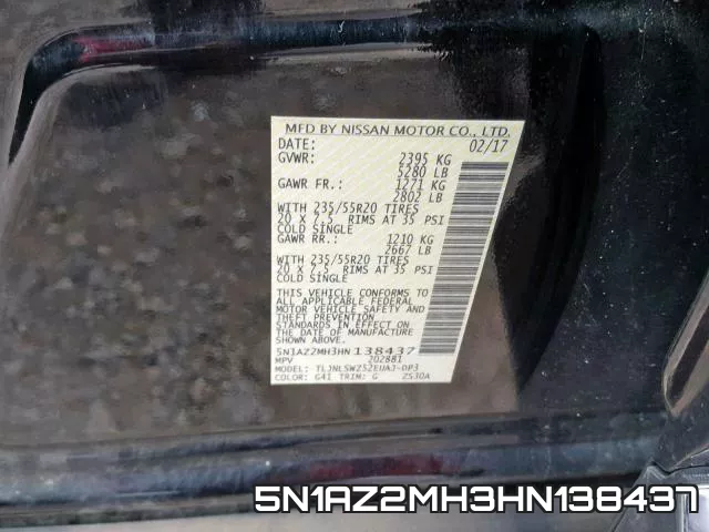 5N1AZ2MH3HN138437 фото 2
