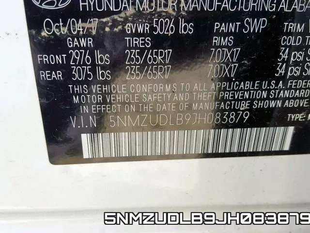 5NMZUDLB9JH083879 фото 2