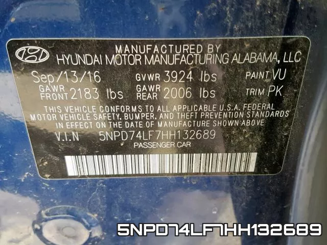 5NPD74LF7HH132689 фото 2