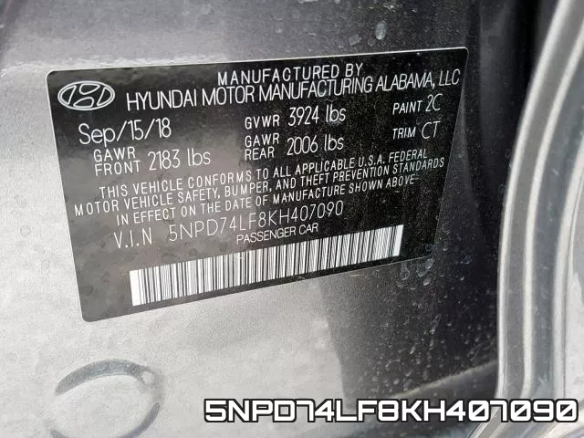 5NPD74LF8KH407090 фото 2