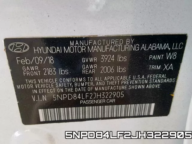 5NPD84LF2JH322905 фото 2