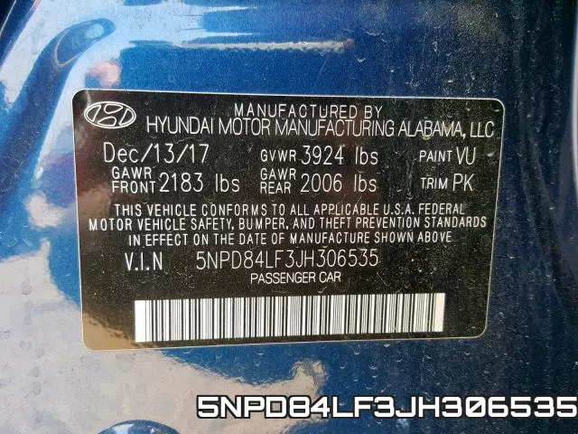 5NPD84LF3JH306535 фото 2