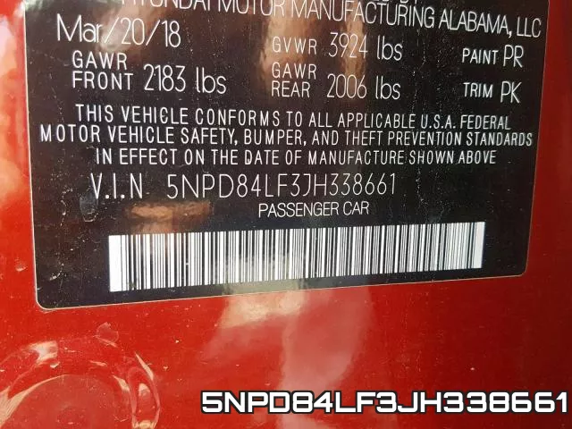 5NPD84LF3JH338661 фото 2