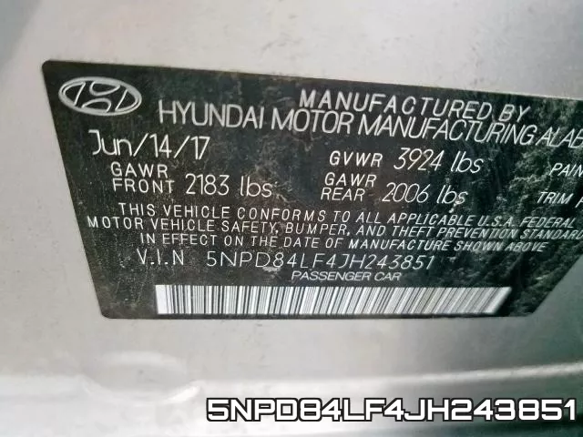 5NPD84LF4JH243851 фото 2