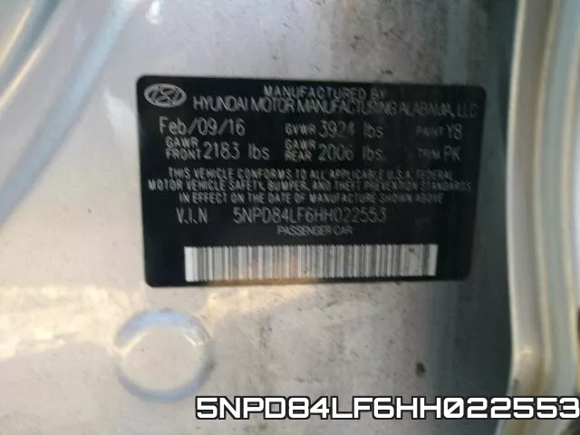 5NPD84LF6HH022553 фото 2