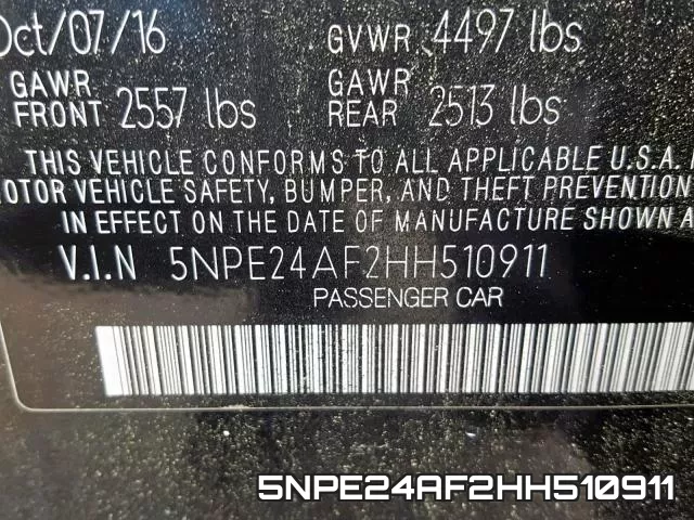 5NPE24AF2HH510911 фото 2