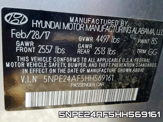 5NPE24AF5HH569161 фото 2