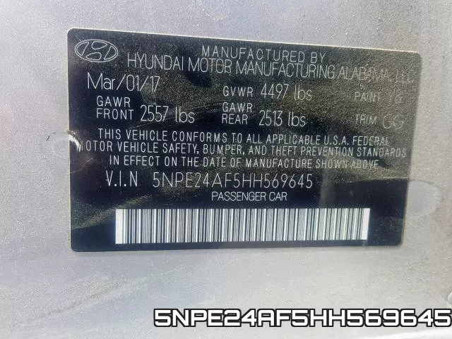 5NPE24AF5HH569645 фото 2