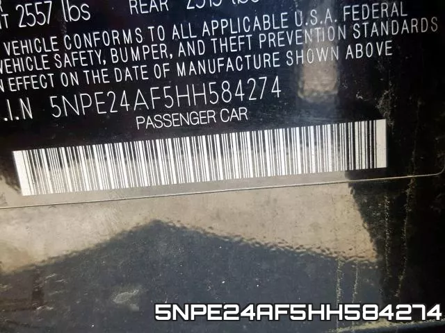 5NPE24AF5HH584274 фото 2