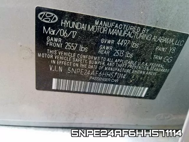5NPE24AF6HH571114 фото 2